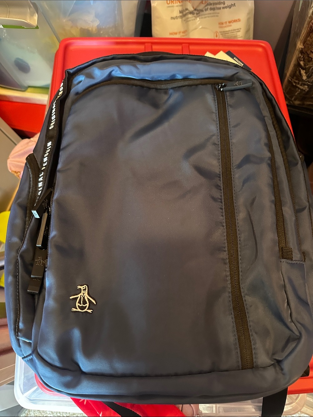 Original Penguin Navy and Black Men's Backpack